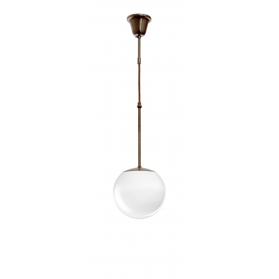 Lampa wisząca kula Ø 20 - Ø 35 cm, kołnierz Berliner Messing, klosz Opal