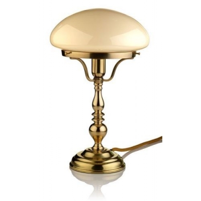 Klasyczna lampa stołowa T370 Berliner Messing, klosz 2682 crème