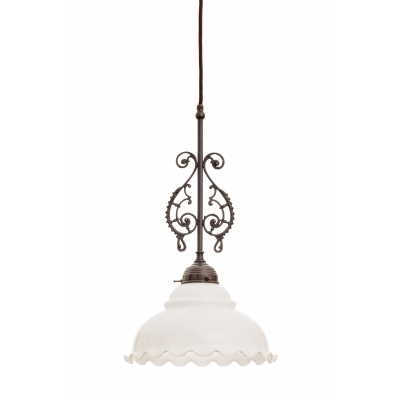 Lampa wisząca P855/620 Antik, klosz 4375 Opal